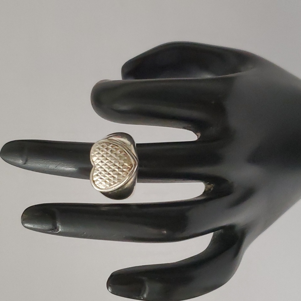 Sterling Silver 925 Weave Heart Ring.